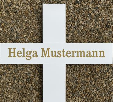 Folienbeschriftung für unser Grabkreuz